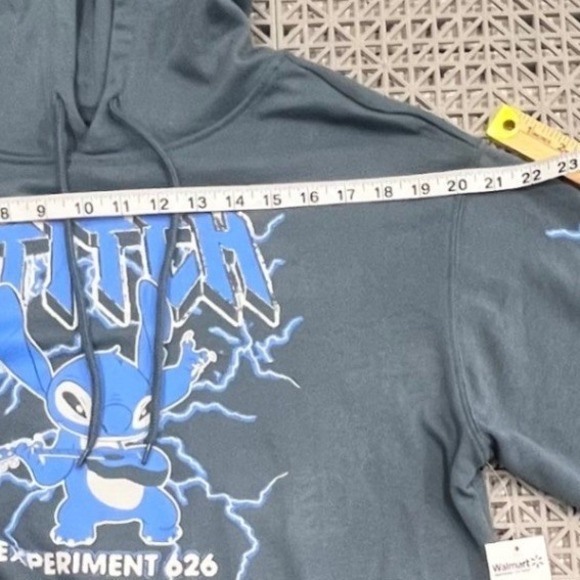 NWT Disney Stitch Hoodie Mens Small Slate Grey Experiment 626 Lightning Graphic - Picture 9 of 11